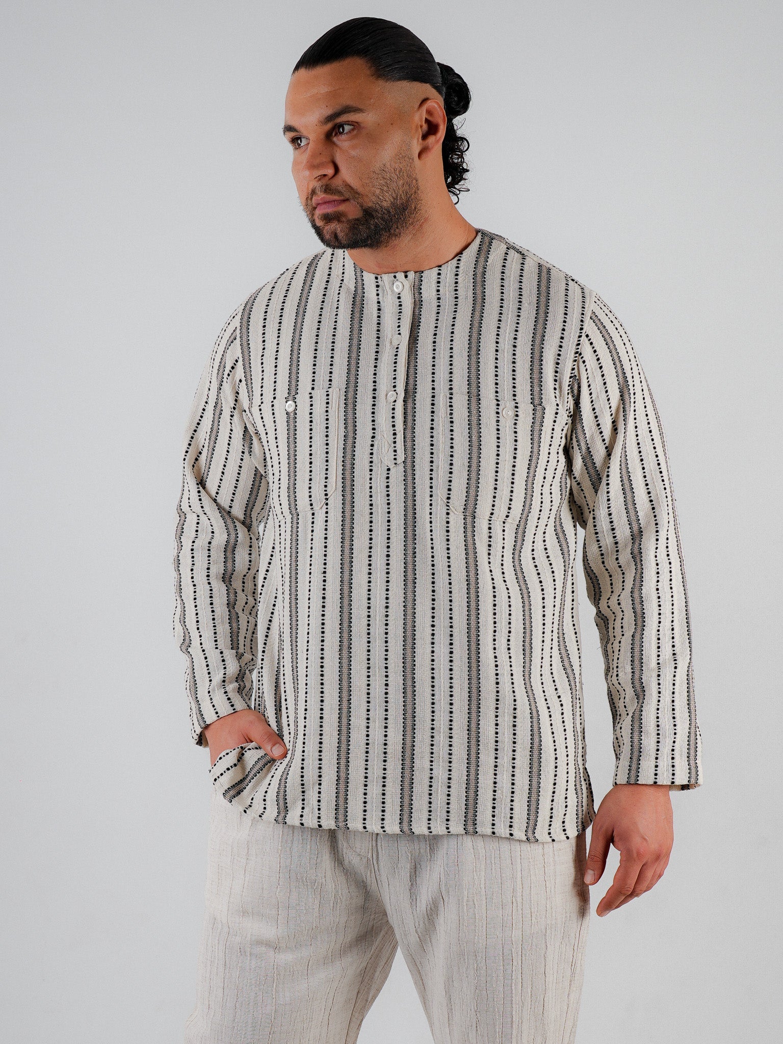 Herrenhemd Anadolu Linien in Schwarz