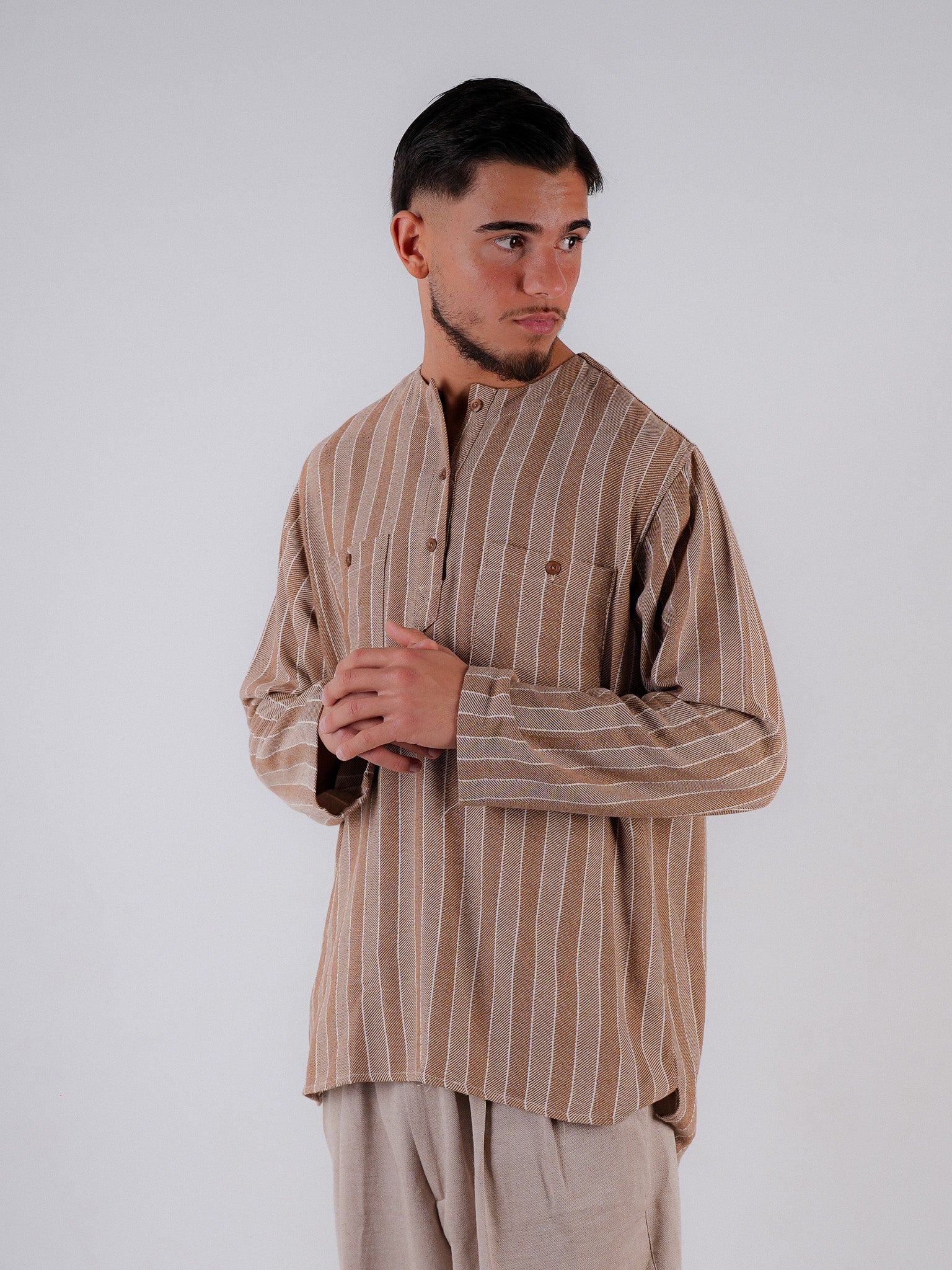 Hemd Rami – Braun Gestreift