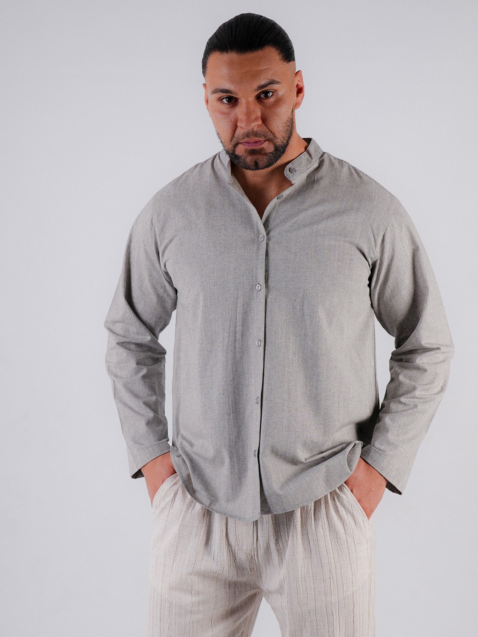 Hemd Imran – Grau Minimalistisch