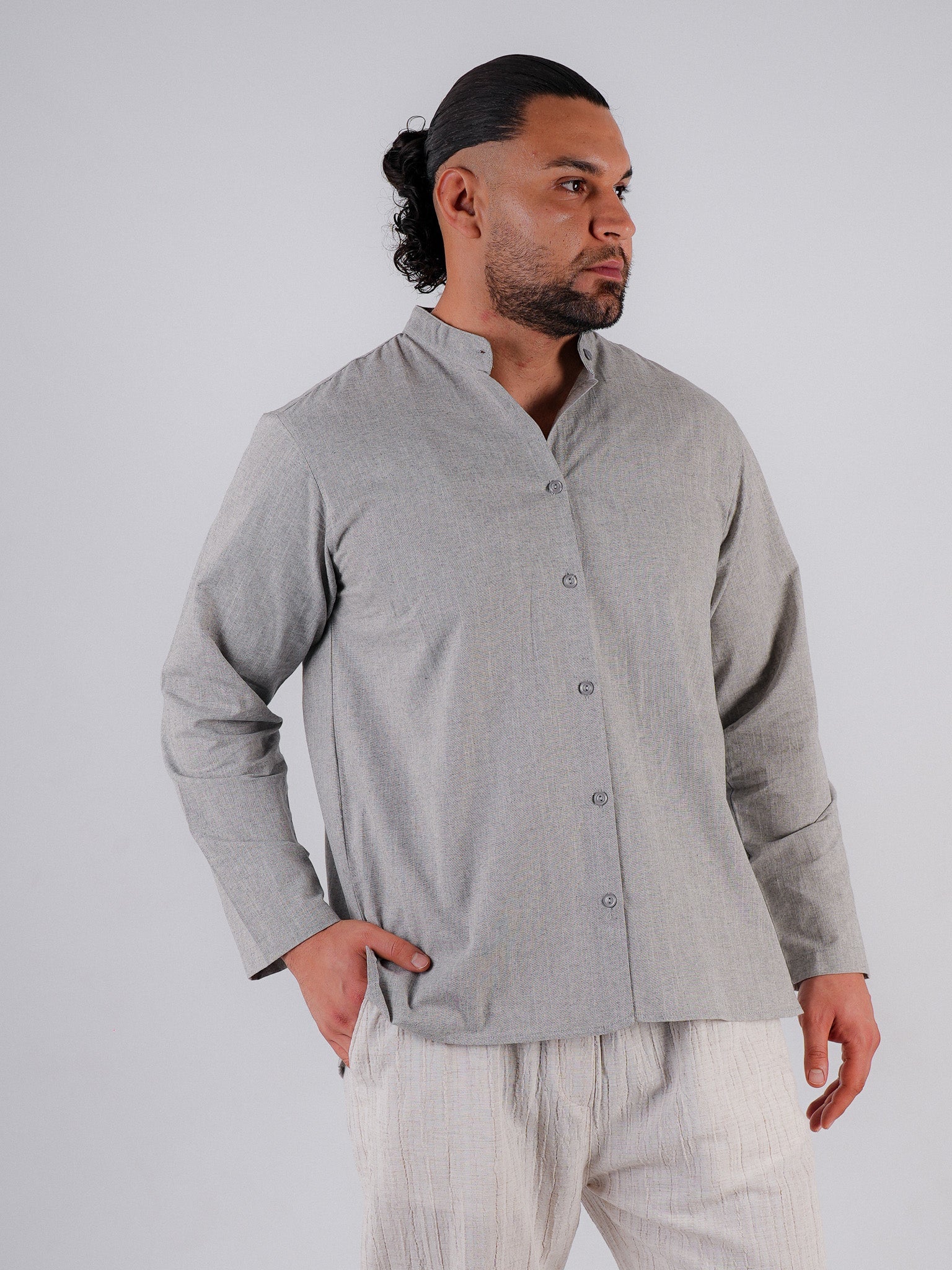 Hemd Imran – Grau Minimalistisch