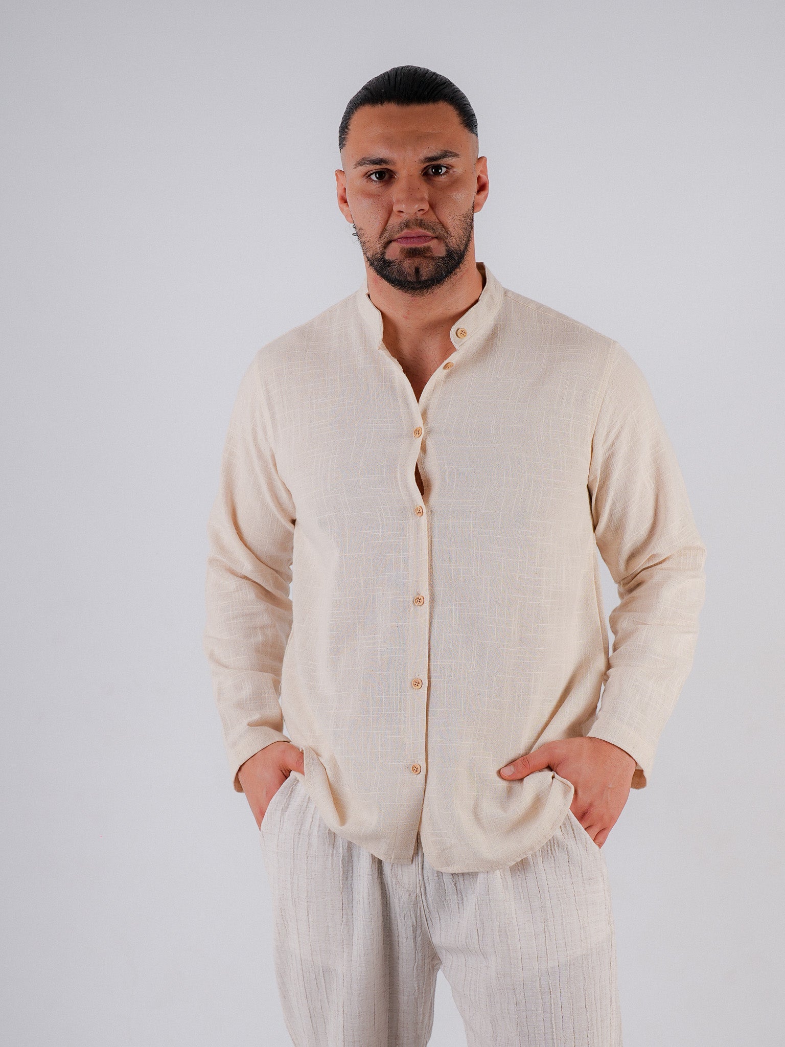 Hemd Safwan – Klassisch Beige