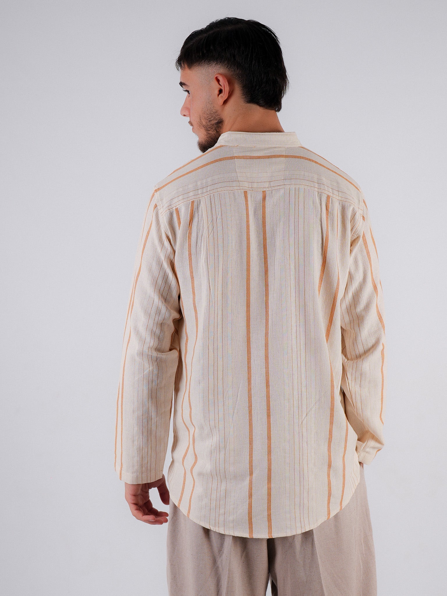 Hemd Sami – Orange gestreift