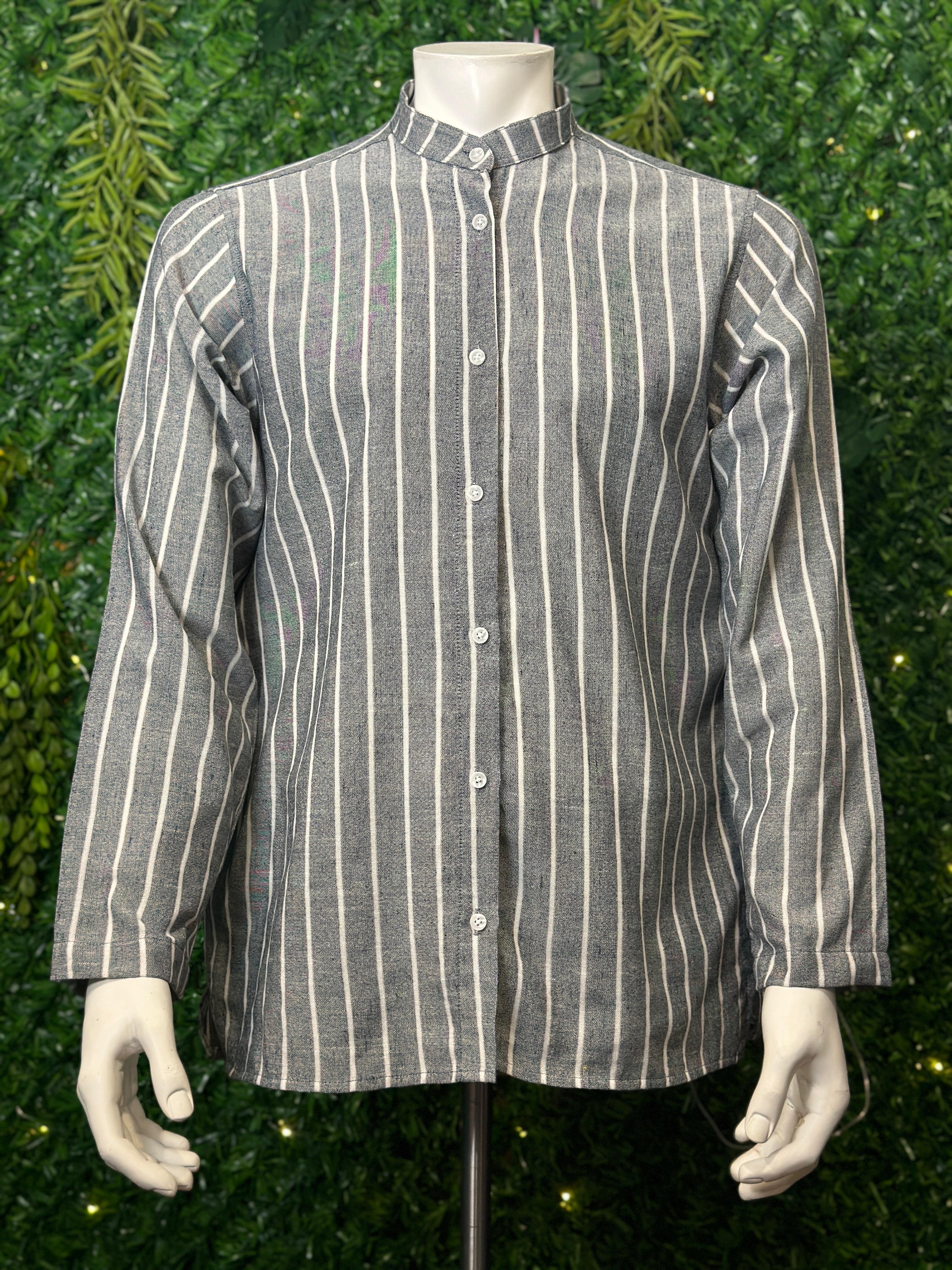 Gestreiftes Hemd, schwarz / weiß