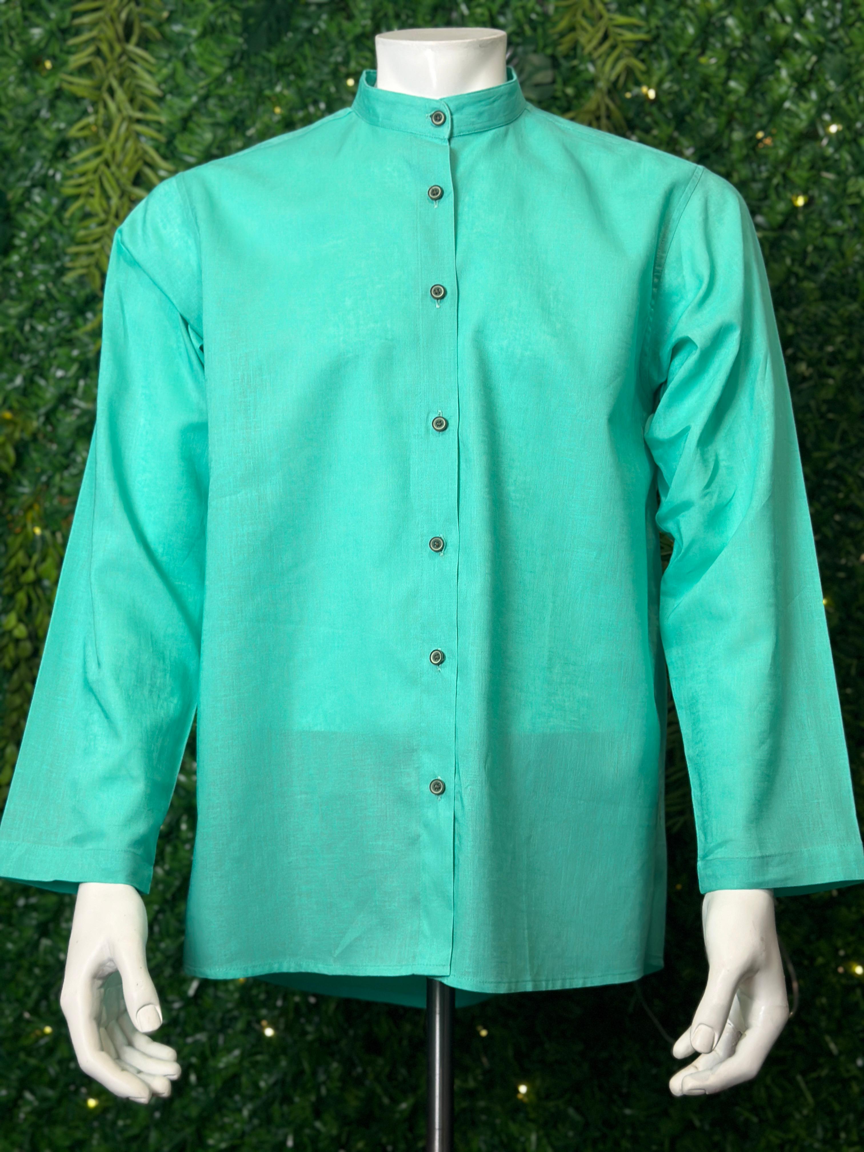 Hemd, aus Leinen, grün