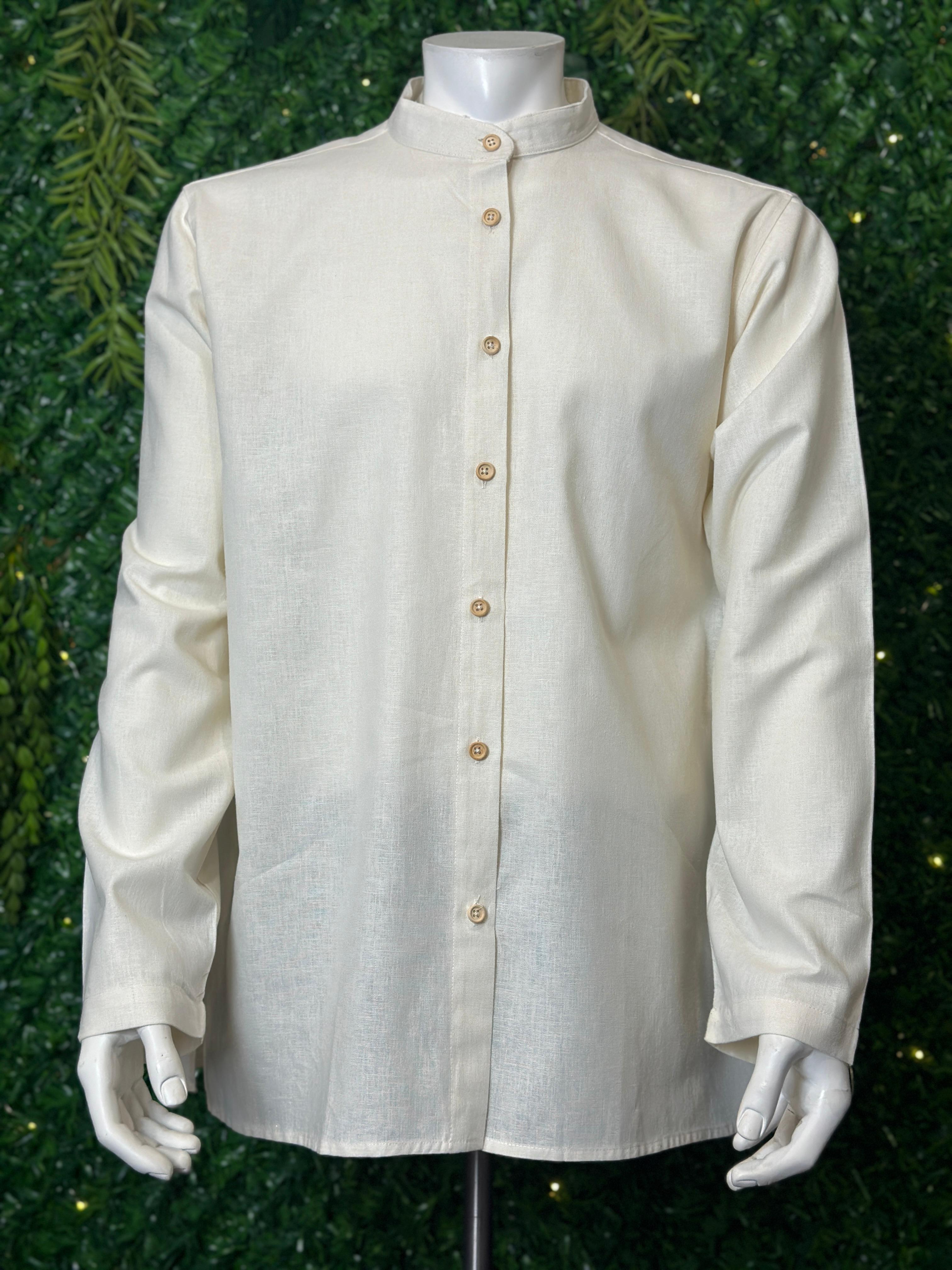 Hemd aus Leinen, Creme