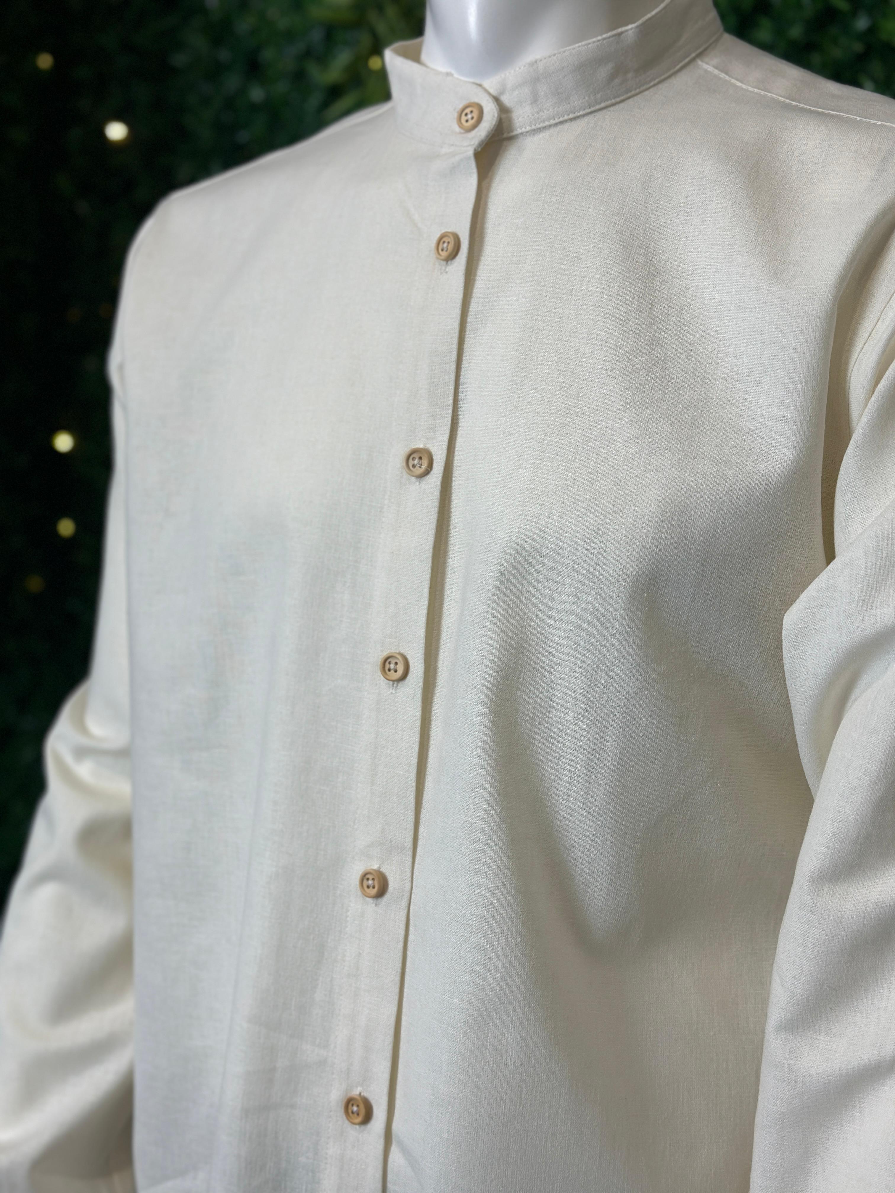 Hemd aus Leinen, Creme
