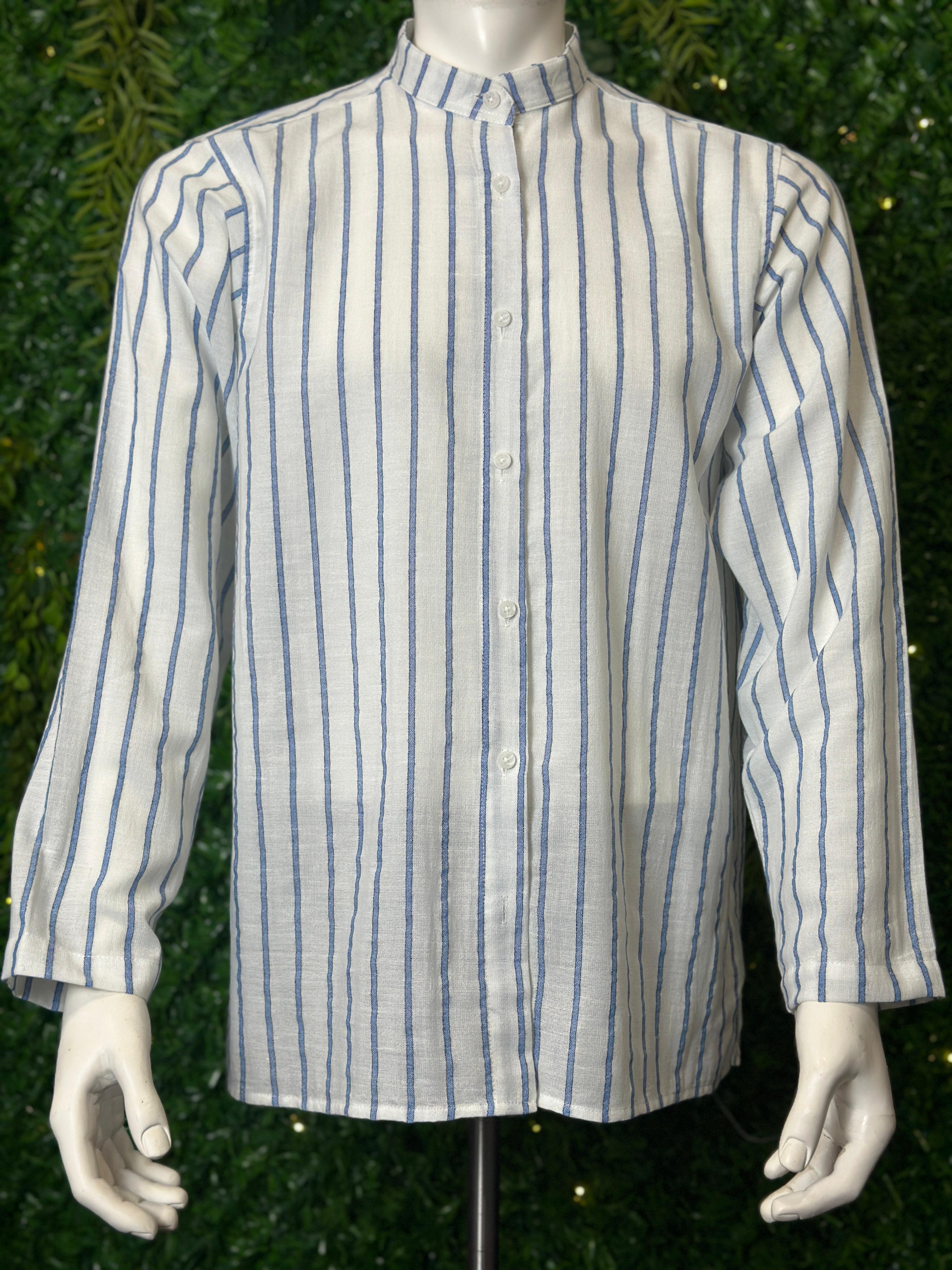 Gestreiftes Hemd, weiß/blau