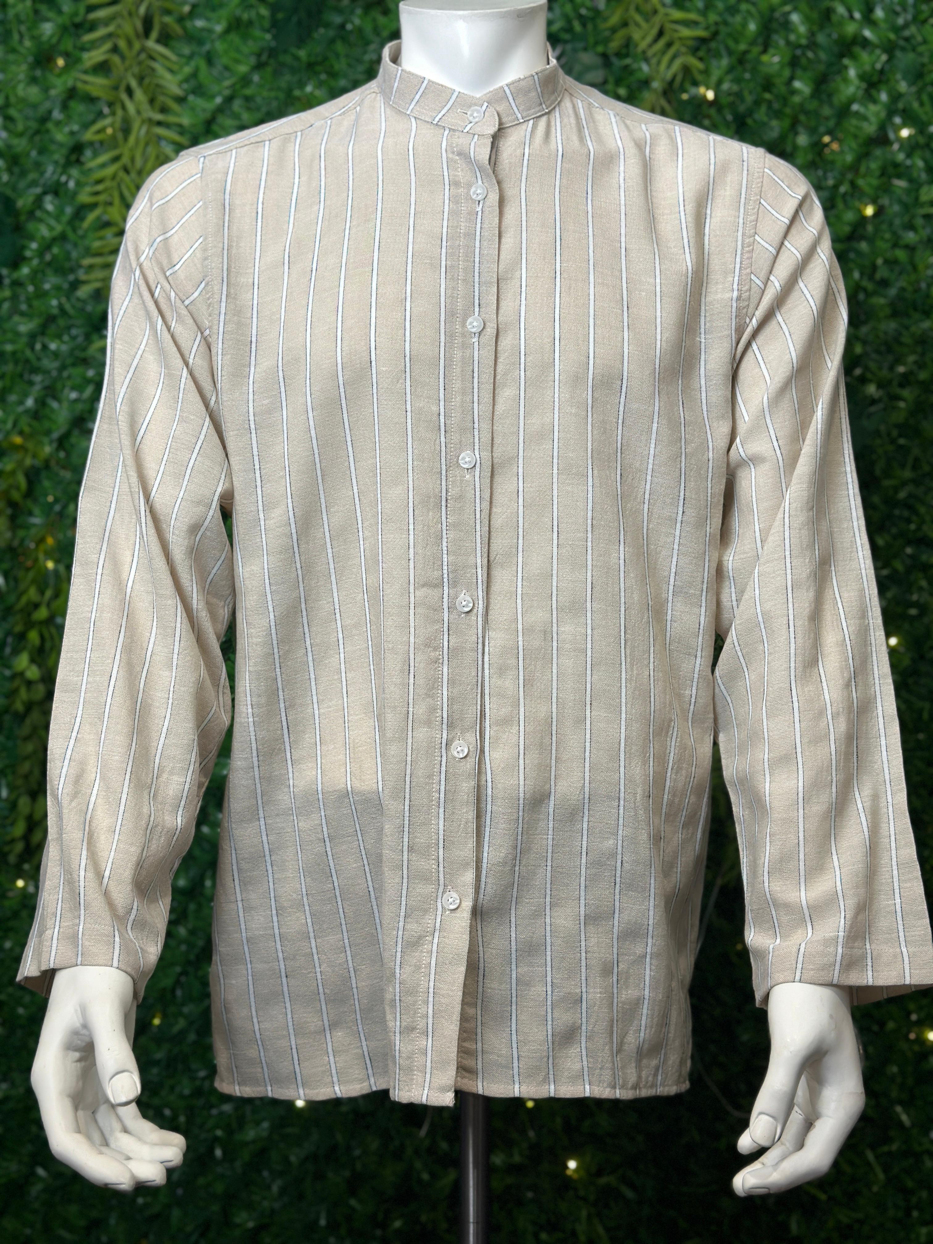 Gestreiftes Hemd, creme/weiß