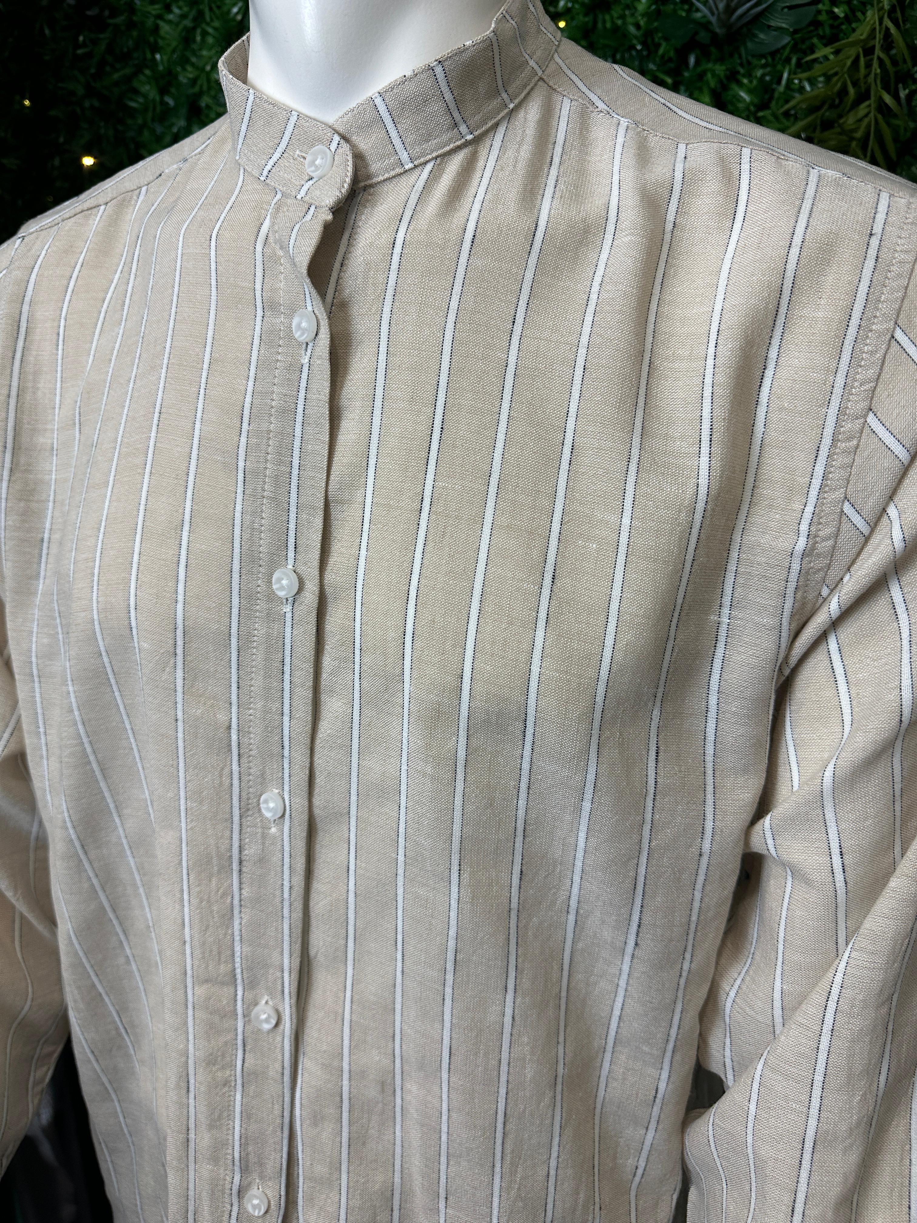 Gestreiftes Hemd, creme/weiß