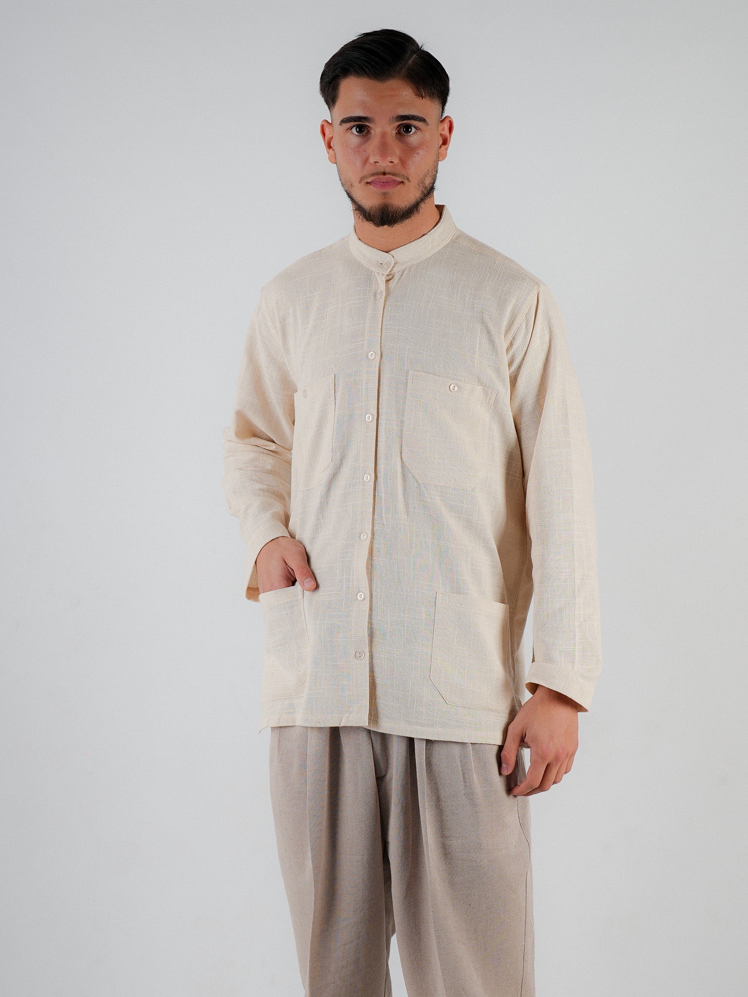 Herrenhemd Sade naturrein und ruhig