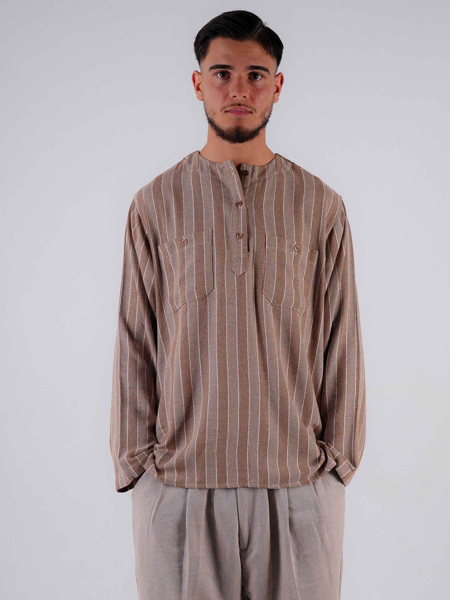 Hemd Rami – Braun Gestreift