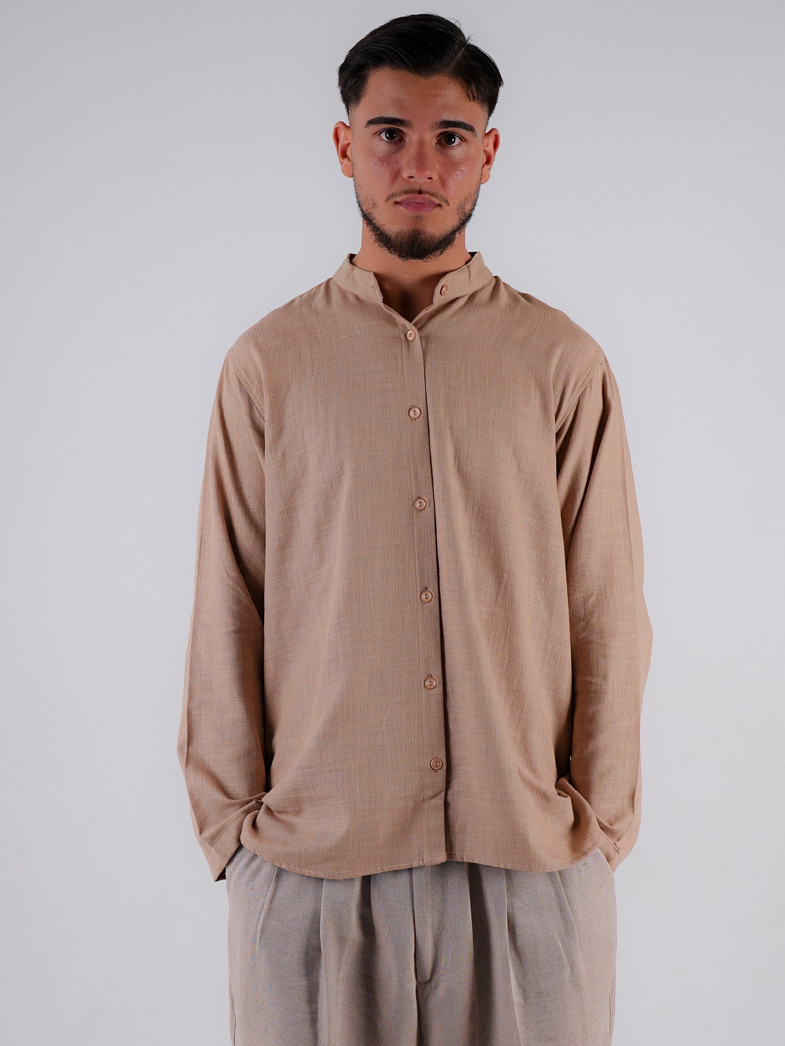 Hemd Elias – Beige Klassisch
