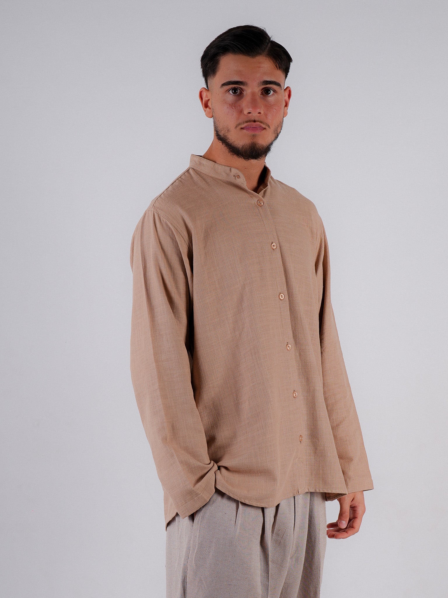 Hemd Elias – Beige Klassisch