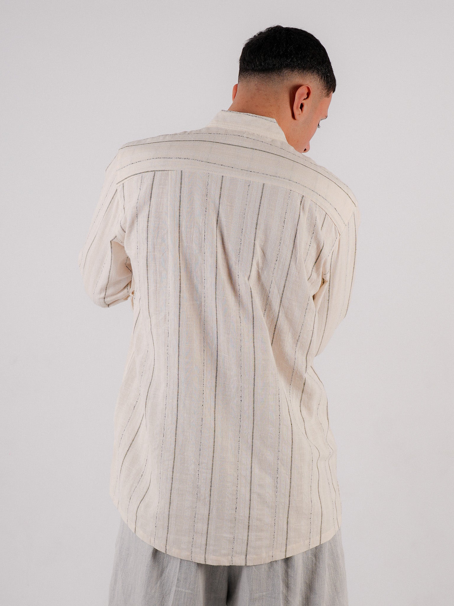 Hemd Safar – Leinenlook mit Stehkragen