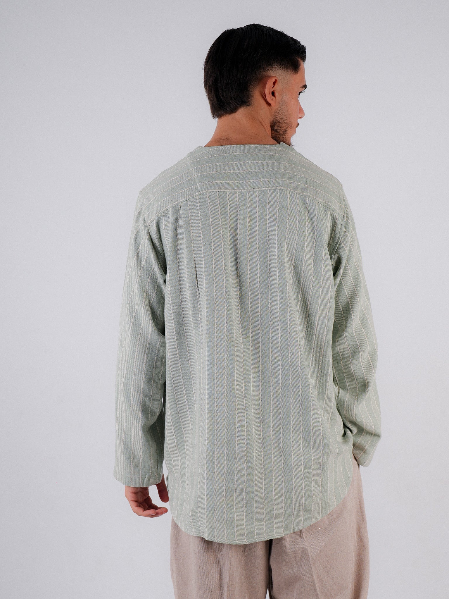 Hemd Idros – Hellgrün gestreift