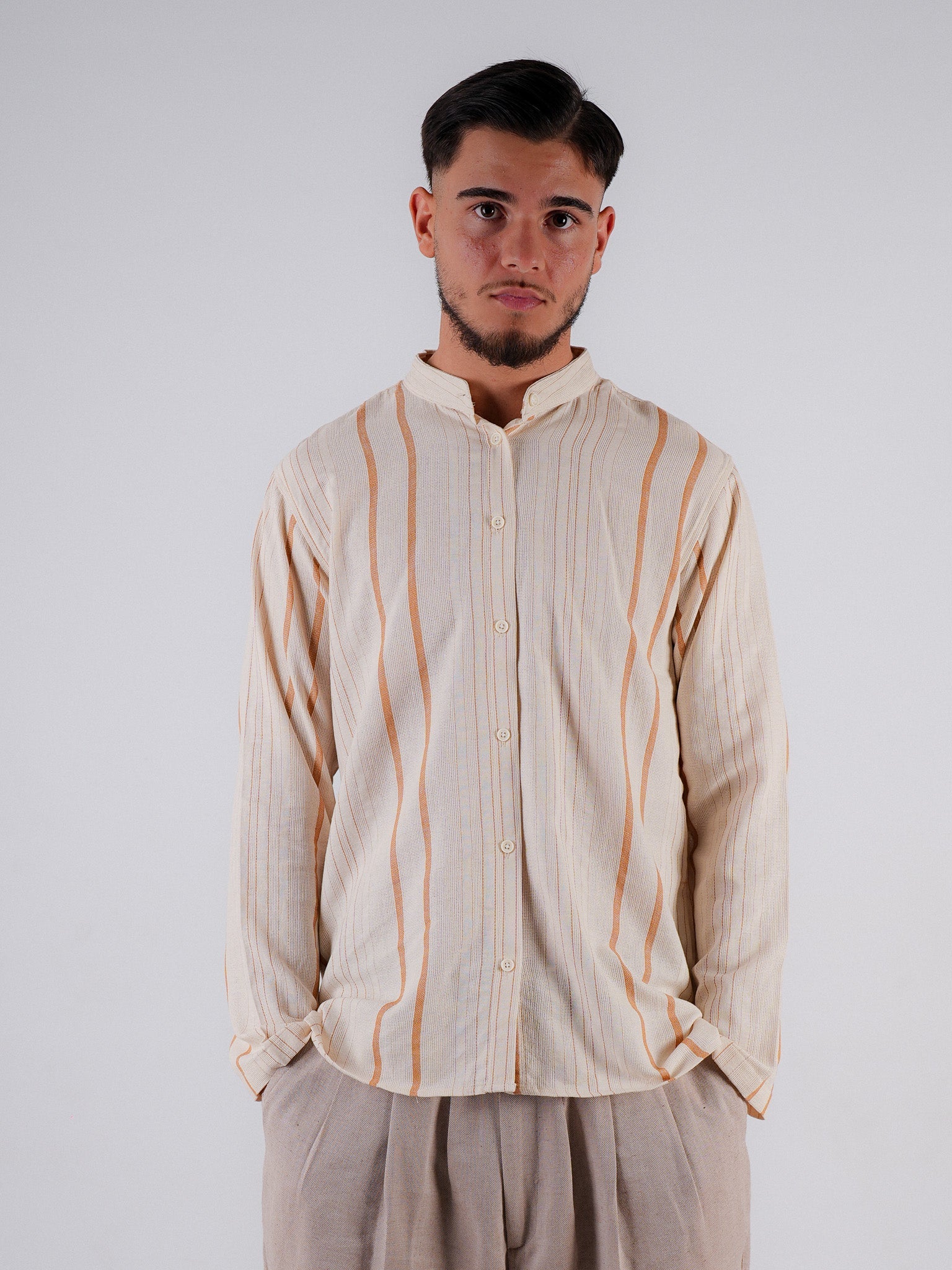 Hemd Sami – Orange gestreift