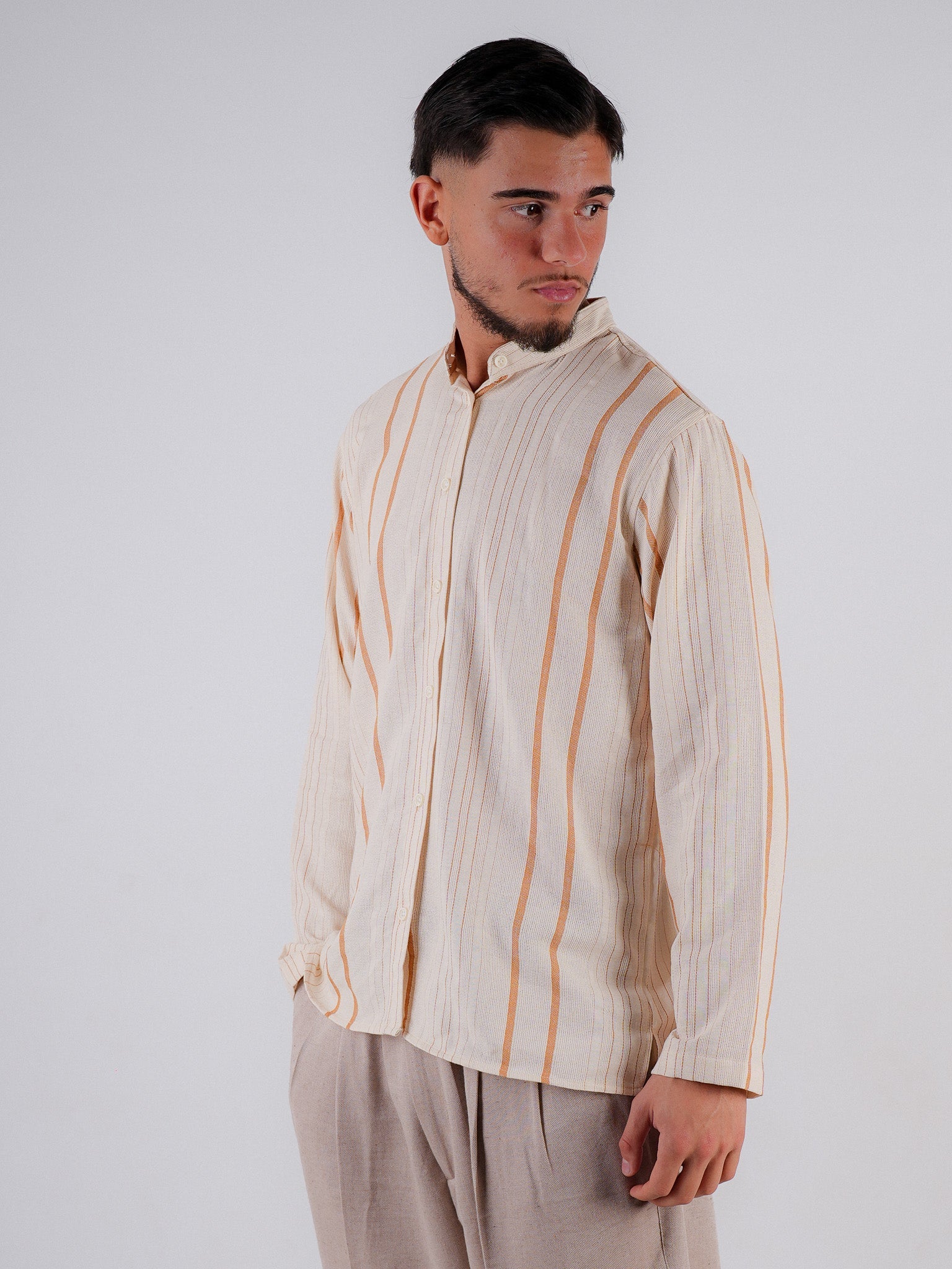 Hemd Sami – Orange gestreift