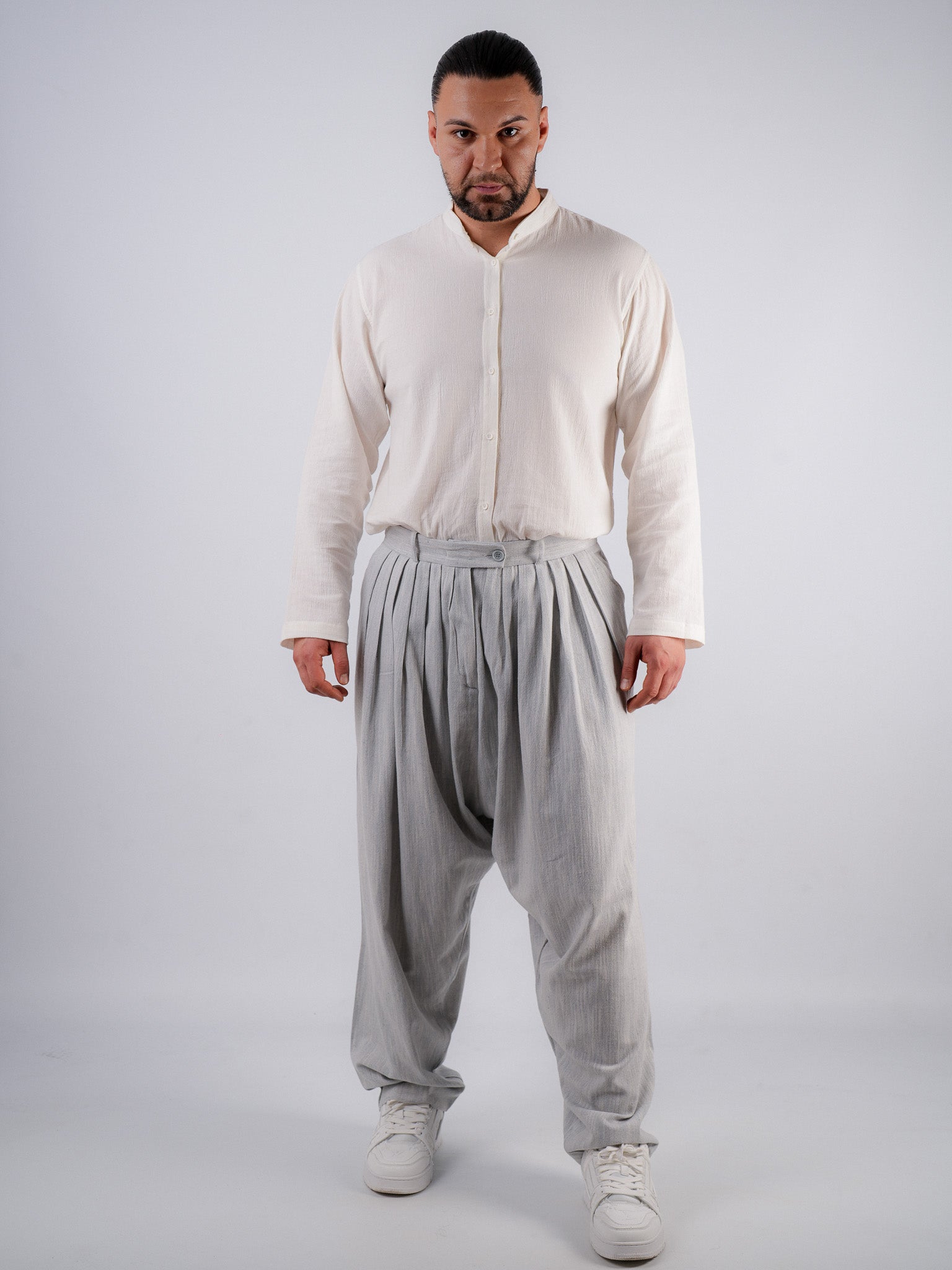 Shalvar Khorasan 7 Bundfalten – Hellgrau