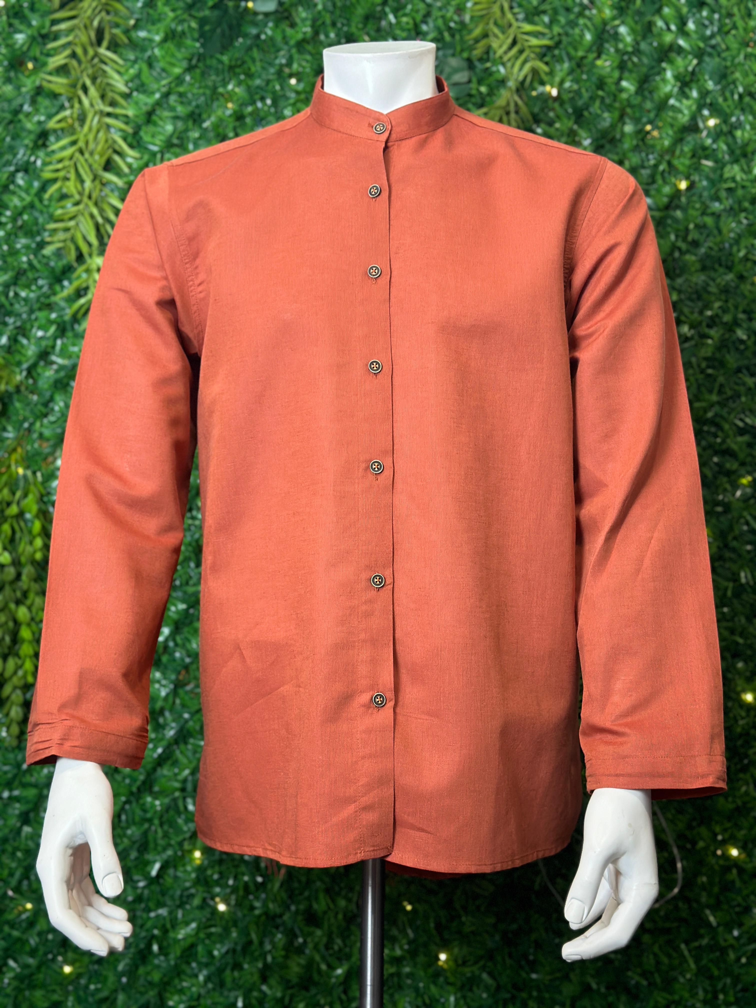 Hemd, aus Leinen, rot