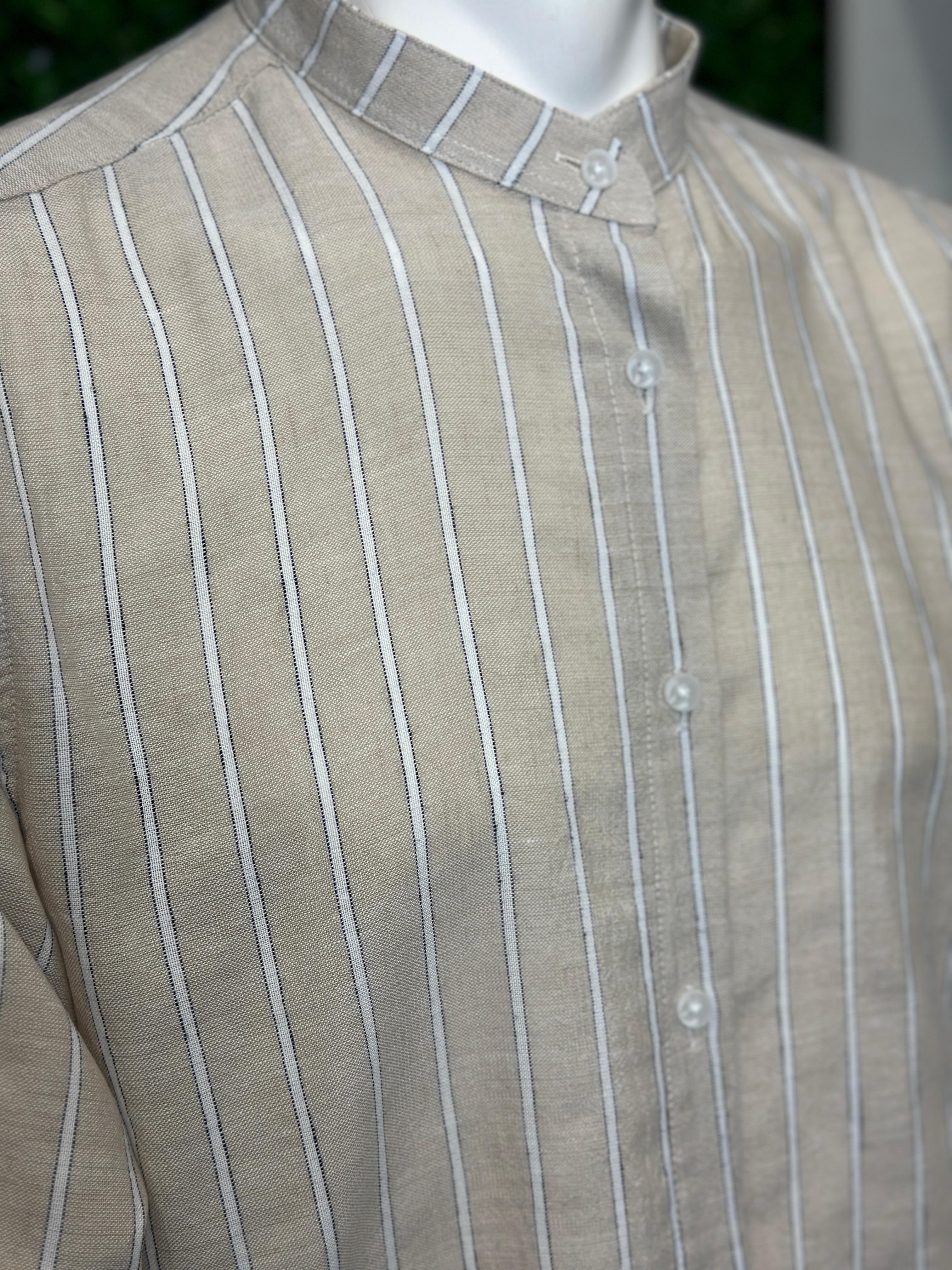 Gestreiftes Hemd, creme/weiß